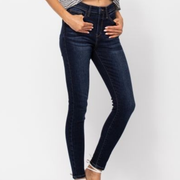 Judy Blue Skinny High-Rise Waist Denim Handsand Stretchy Jeans Slim Ankle Pants - Picture 7 of 15
